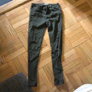 Bershka skinny jeans in olive. Size 4